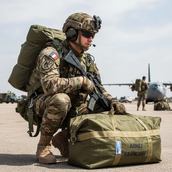 ざあーす　theArth　生ズリARMYバッグ　べーじゅ TAP military bag – Troupes aéroportées françaises 70L - TM & Outdoor