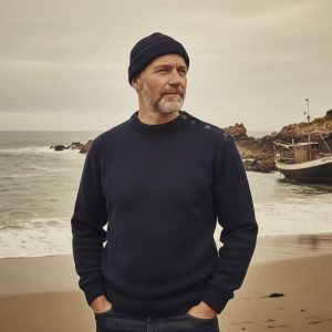 Breton button sweater (100% wool)