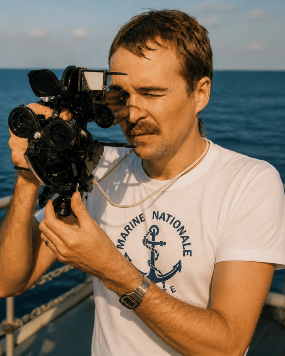 T-shirt blanc Marine Nationale : coton épais, confortable et résistant – Image 2