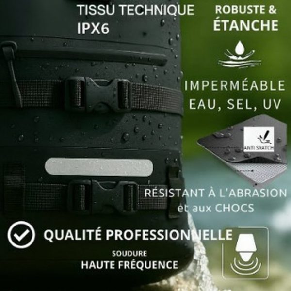 Sac à dos étanche FD Marine modulable 20/40L (noir) – Image 2