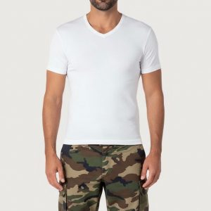 Tee-shirt col V Eminence (manches courtes homme Pur coton)