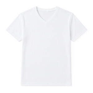 Camiseta de cuello en V Eminence (manga corta para hombre, algodón puro)