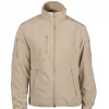 Chaqueta polar GK DUTYCALL beige, cremallera central, cuello alto, bolsillos delanteros y en las mangas con cremallera.