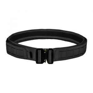 コブラバックルとデュオファストシステムを備えたブラックのMOLLEタクティカルベルト。