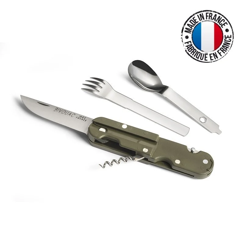 Couteau Bivouac Multifonctions 6-en-1 – Made in France, camping, armée & survie | TM & Outdoor