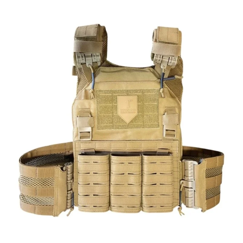 Gilet tattico in cordura 500D con taglio laser (coyote)