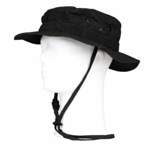 Black military bush hat - Molle velcro baroudeur band
