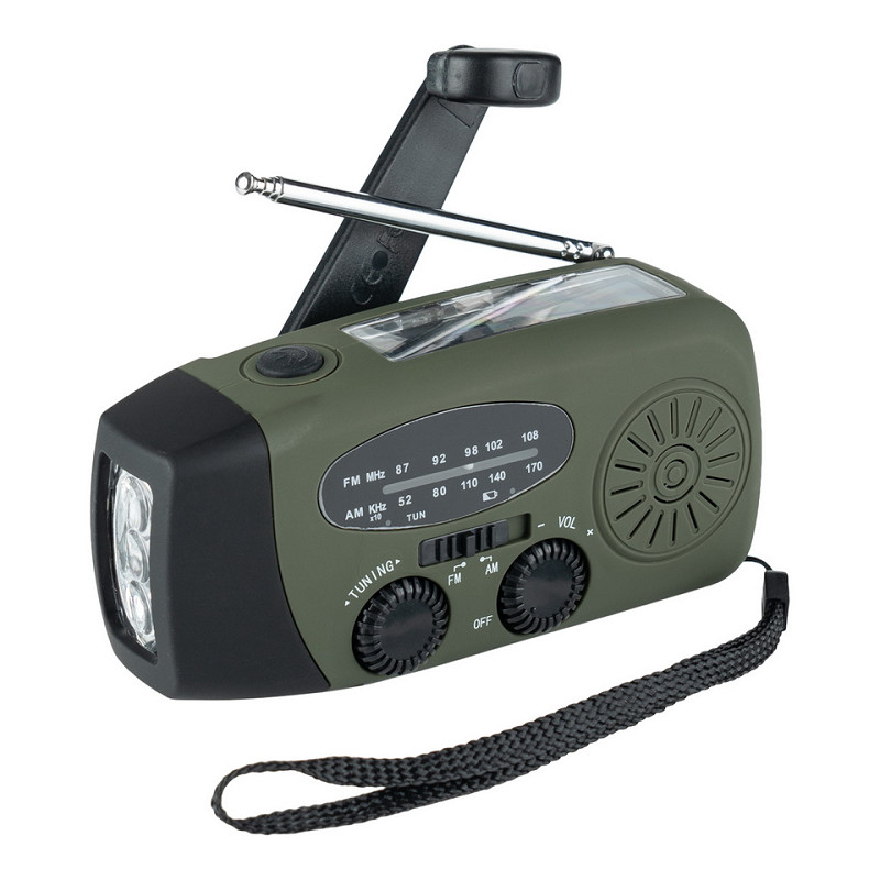 Radio D'urgence Solaire Et à Manivelle – Lampe Torche LED, Portable, Sans Marque