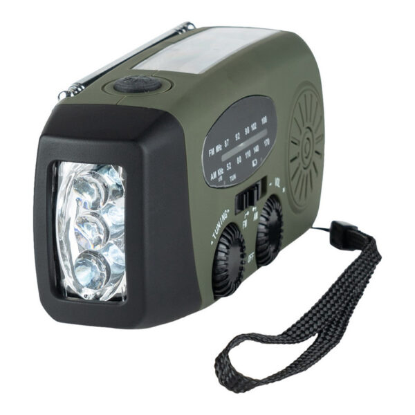 Radio De Survie Solaire Manivelle 1200mAh – FM/AM/SW, Lampe LED, Alarme SOS, Charge USB – Idéal Camping & Urgences