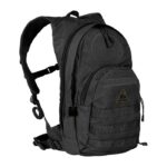 Sac à dos noir modulable 20-30L avec système de zip ingénieux, poches zippées et sangles MOLLE.
