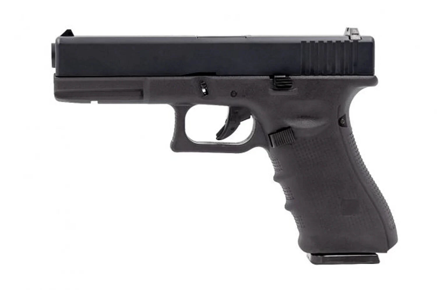 Réplique Glock airsoft EU7 gaz noir 300 FPS, pistolet sans details visibles, profil latéral droit.