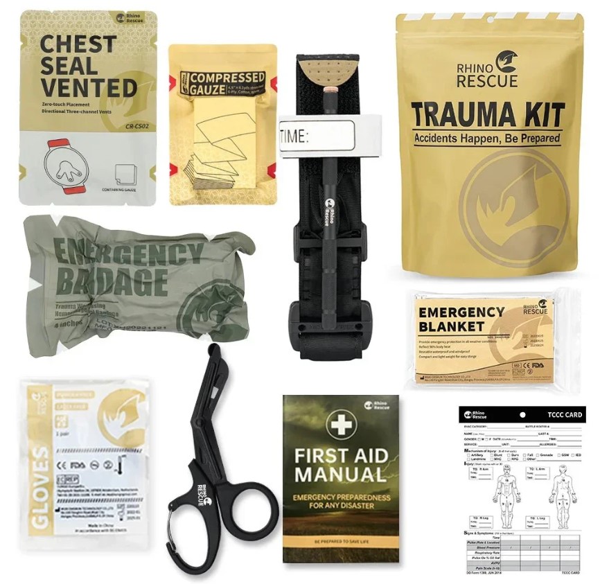 IFAK Rhino Rescue – Kit secours tactique compact 7 pièces
