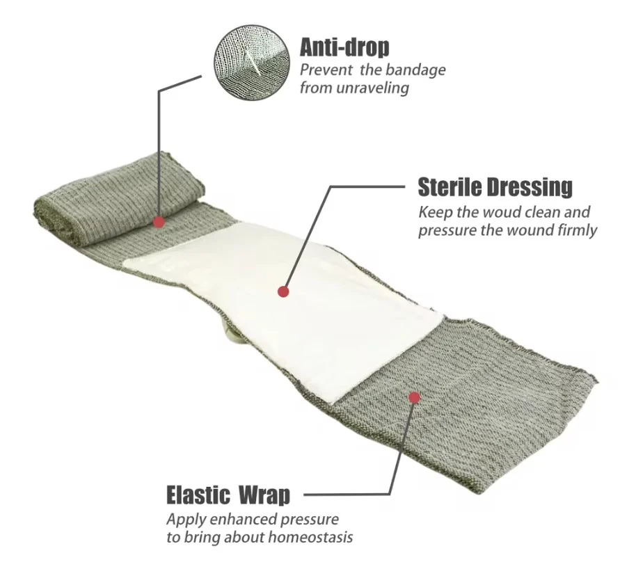 Pansement compressif israélien IFAK : bandage d'urgence tactique – Image 2