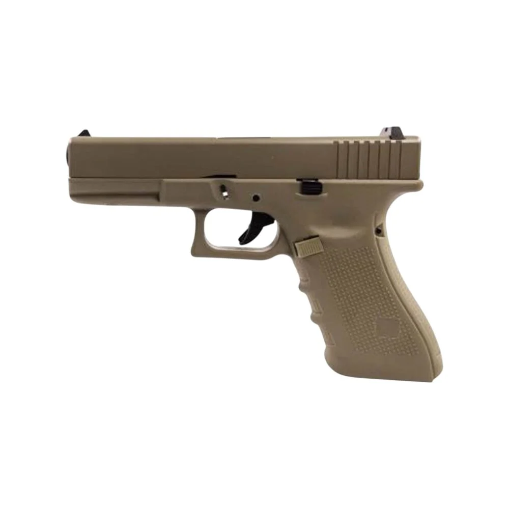 Réplique airsoft GBB Raven EU7 Full Tan, pistol gaz semi-auto, couleur sable, profil latéral.