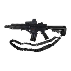 ISTC COMBAT 1ポイント/2ポイントHK416ブラックストラップ、エラスティックハーネス、レール、ホログラフィックサイト付きブラックアサルトライフルに装着可能。