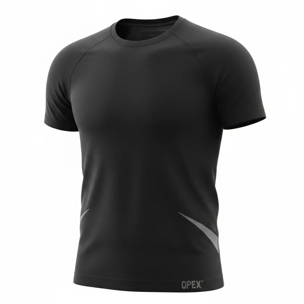 T-shirt traspirante Opex senza cuciture, nera