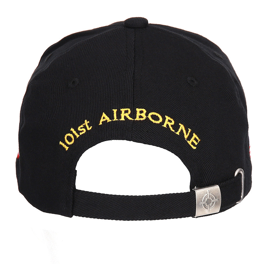 Schwarze, bestickte Baseballkappe der 101st Airborne – Baumwolle – Bild 2