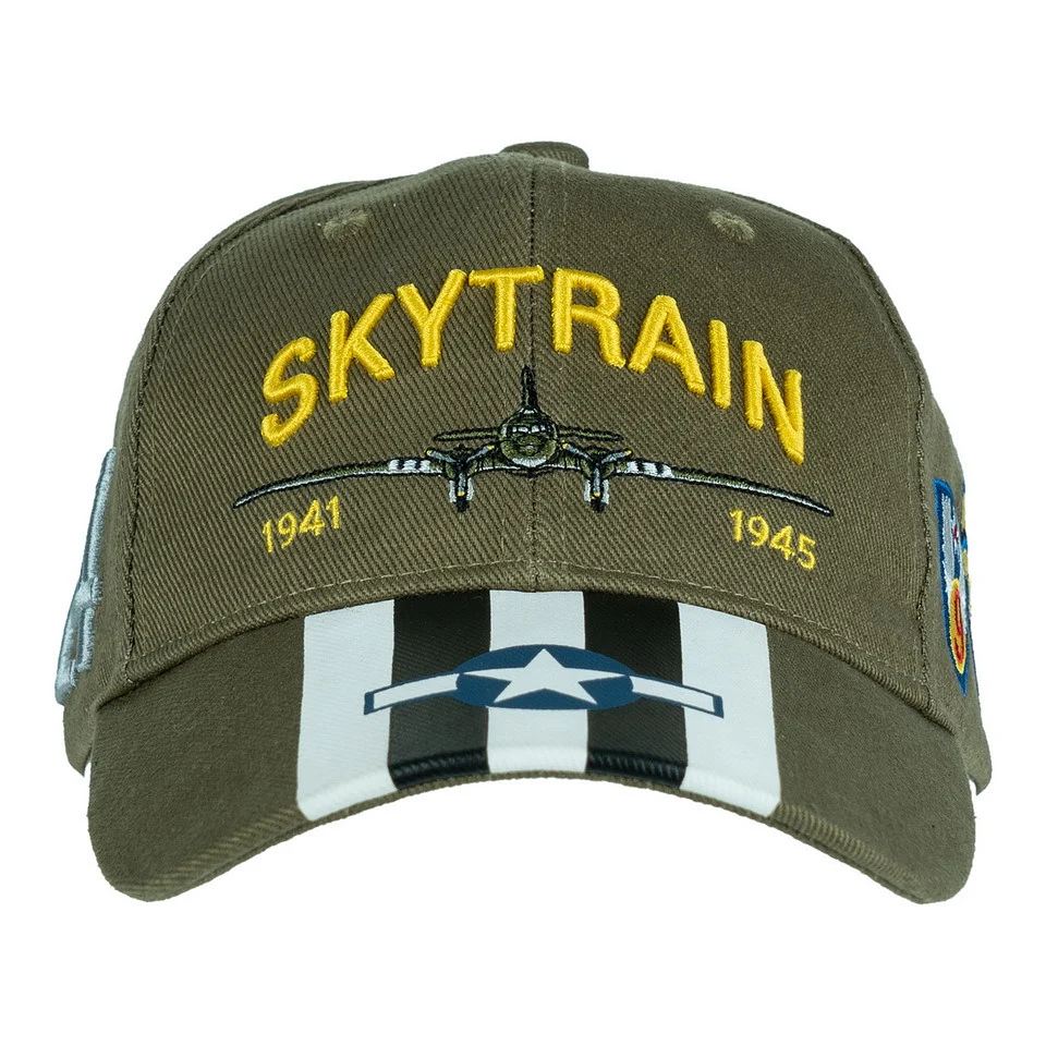 Cappellino da aviazione Skytrain vintage, 100% cotone, regolabile - immagine 3