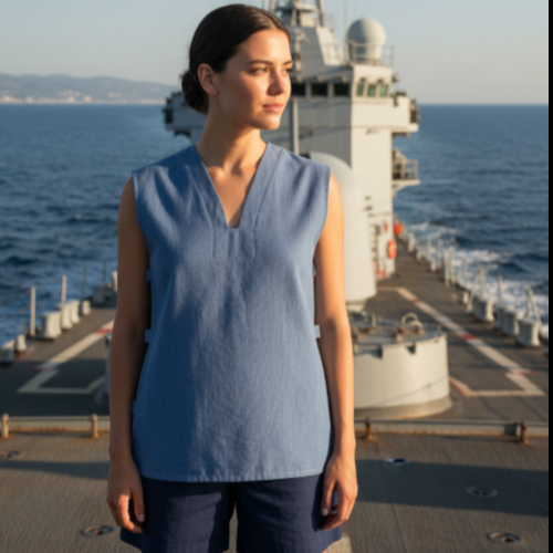Chemise militaire GAO bleu Marine nationale – respirant et résistant 65% coton – Image 5