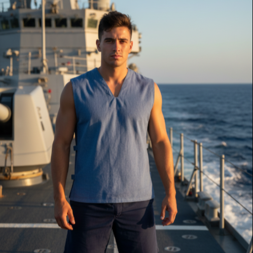 Chemise militaire GAO bleu Marine nationale – respirant et résistant 65% coton – Image 4