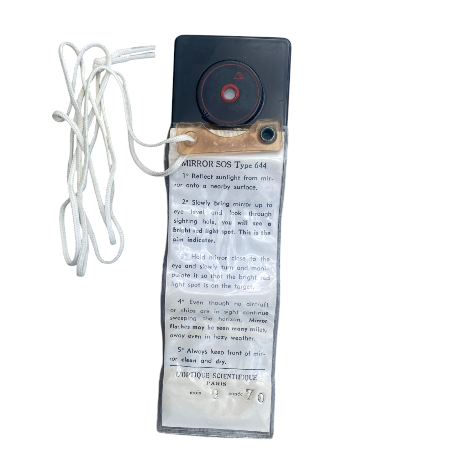 Miroir SOS type 644 | Signalisation survie militaire compact – Image 4