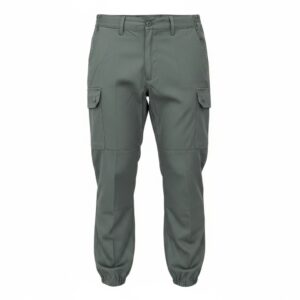 Pantalon treillis F2 kaki militaire armée française, coupe cargo avec poches latérales, pans renforcés et finitions élastiquées en bas.