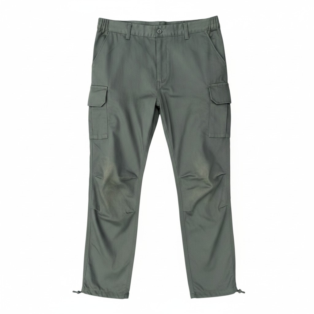 Pantalon treillis M64 militaire homme kaki avec poches cargo latérales et bas ajustables.