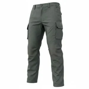 Pantalon treillis M64 militaire homme, pantalon cargo olive avec poches latérales sur les cuisses et taille élastiquée.