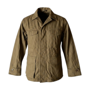 Veste M47 TTA Armée française, modèle militaire vintage 1947, chemise légère kaki à poches frontales et cordons.