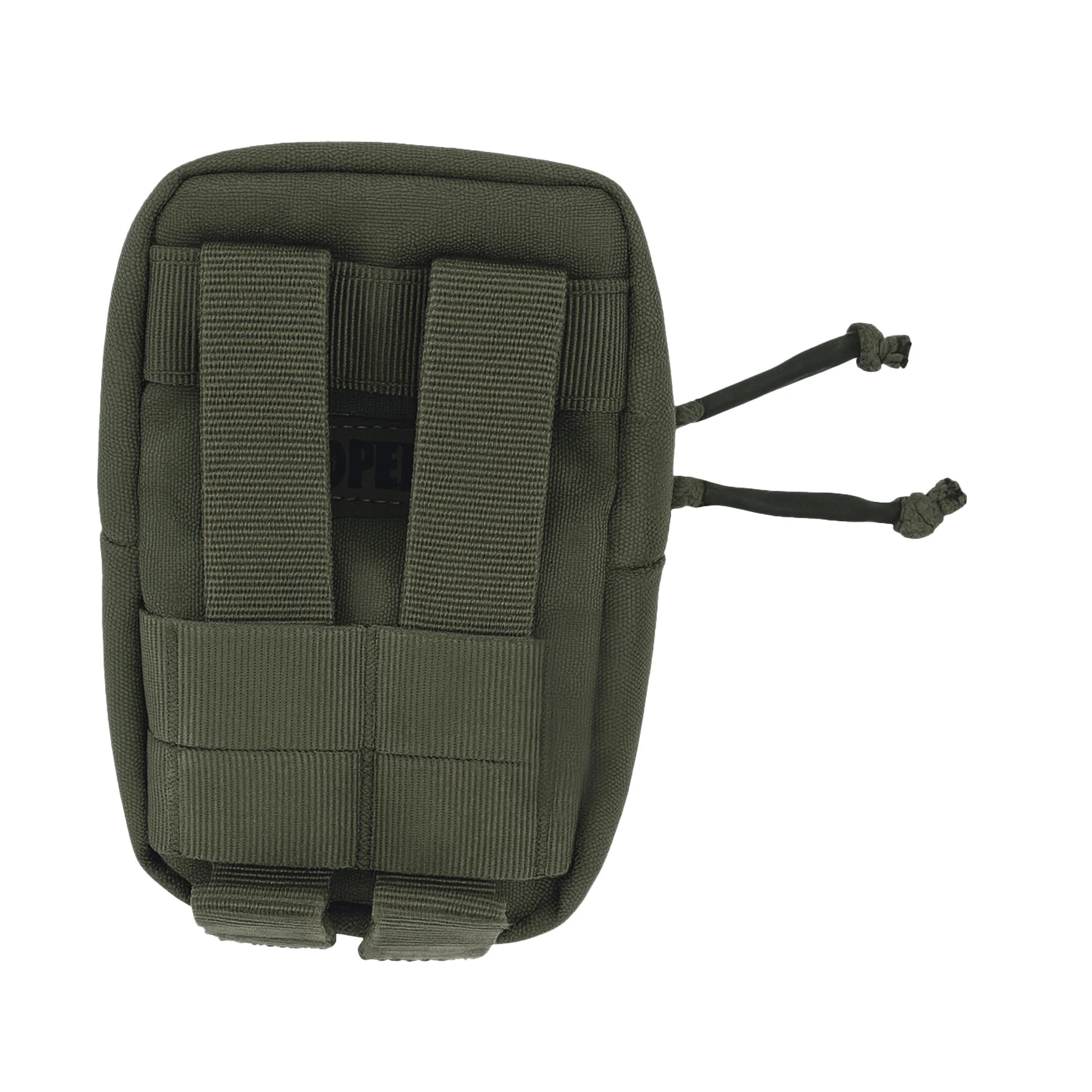 Mini pochette multifonctions Utah, écusson vert kaki avec sangles et attaches MOLLE, pochettes zippées et passant pour ceinture.