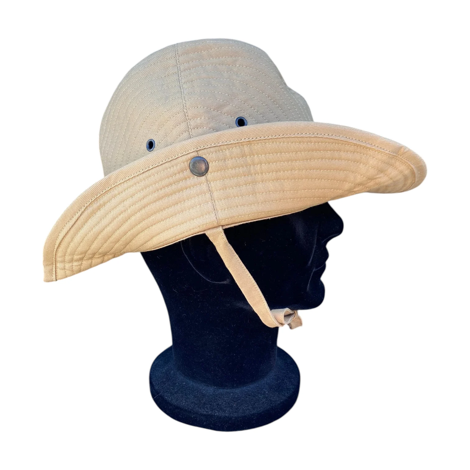 Chapeau de brousse sable en toile légère avec jugulaire – Image 2